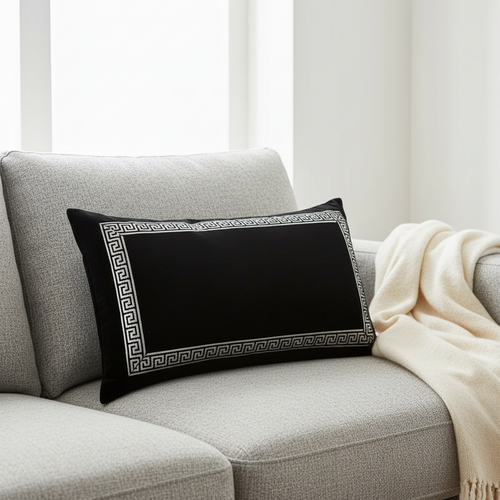 Luxury Velvet Greek Key Pattern Throw Pillow Covers