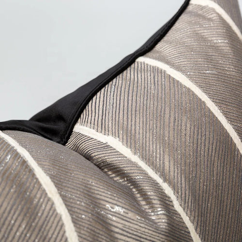 Coffee Brown Modern Striped Throw Pillow Covers - The Finishing Touch Decor