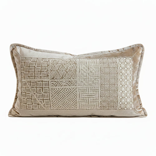 Trellis Cut Velvet Fringed Throw Pillow Covers