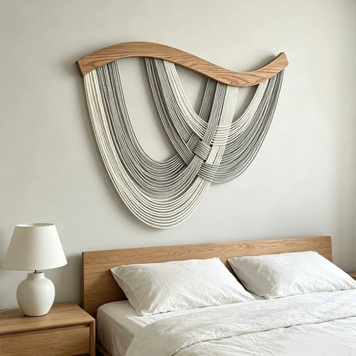 Draped Yarn Macrame Wall Art Hanging