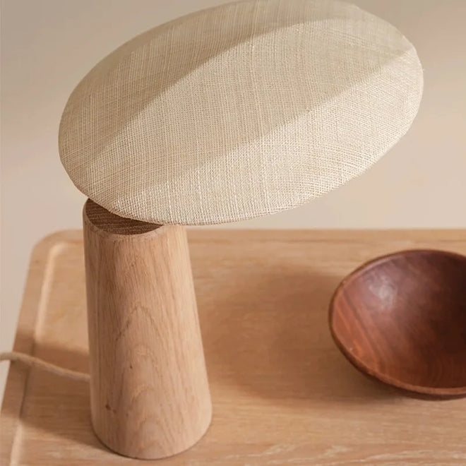 Bamboo Wood Japandi Fabric Art Table Lamp - The Finishing Touch Decor