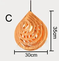 Nordic Wooden Tear Drop Pendant Hanging Chandelier - 1 Lamp, 2 Ways - The Finishing Touch Decor