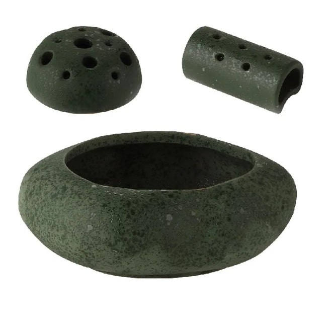 Japandi Lotus ceramic seedpod planter set by The Finishing Touch Decor, featuring minimalist lotus-shaped ceramic planters.