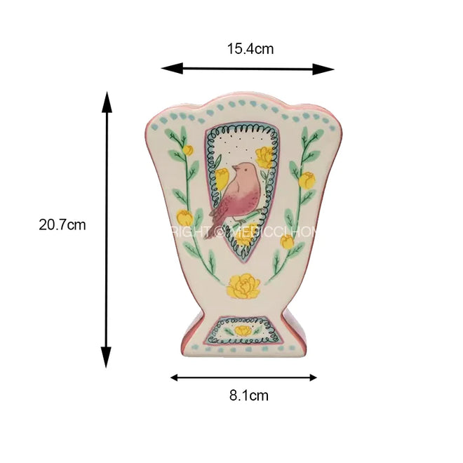 Wilde's Nightingale Birds Porcelain Ceramic Vase