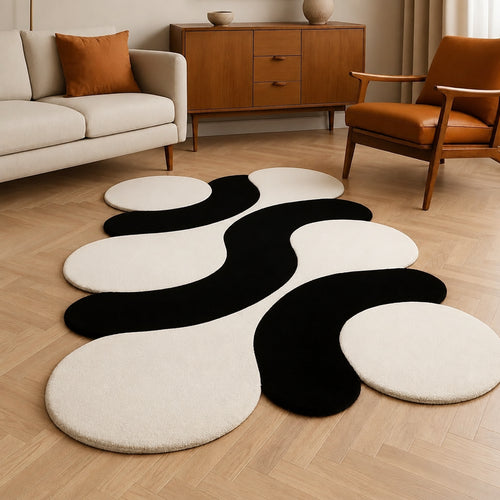 Irregular Wave New Zealand Wool Area Rug