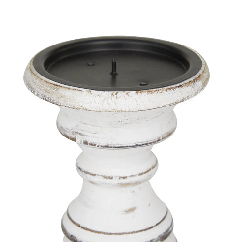 White Blush Distressed Finish Wood Candle Holder Set of 3 - The Finishing Touch Decor