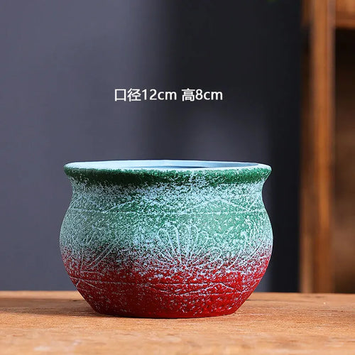 Mediterranean Succulent Ceramic Flowerpot