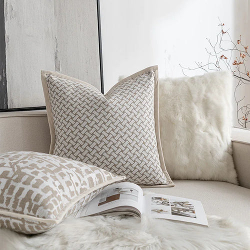 Oatmeal Pillow Soft Cushion Case Luxury Decorative Pillow Cover For Sofa Chair 45x45 50x50 Warm Living Room Home Decorations