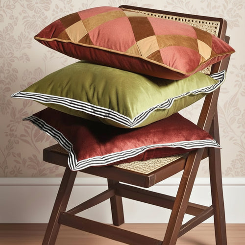 Modern Striped Velvet Throw Pillow Covers