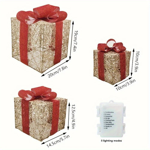 Holiday Present Luminous Box Floor Ornament Set