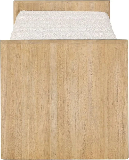 Cream Bench with Solid Wood Rich Natural Finish