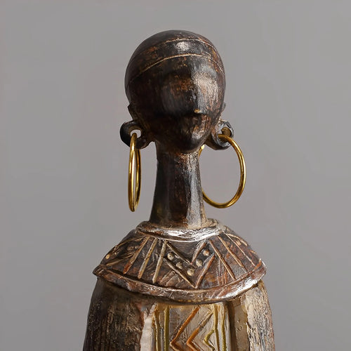 African Woman Resin Tribal Female Figurines - The Finishing Touch Decor