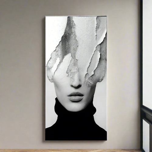 Avant Garde Black & White Female Artistic Headshot Canvas - The Finishing Touch Decor