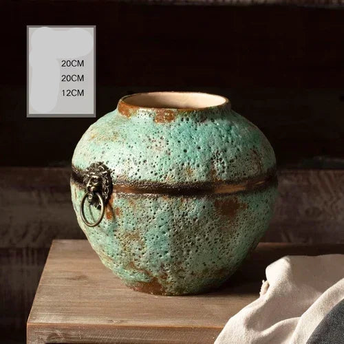 Handmade Aged Coarse Ceramic Vase