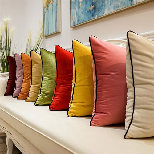 Bold Color Velvet Throw Pillow Covers