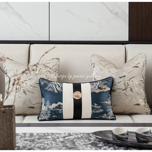 Dragonfly Bamboo Leaf Japanese Zen Throw Pillow Covers - The Finishing Touch Decor