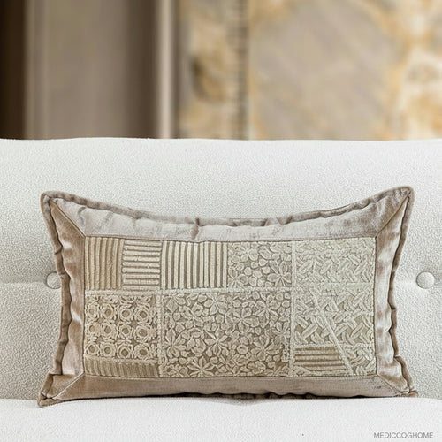 Trellis Cut Velvet Fringed Throw Pillow Covers