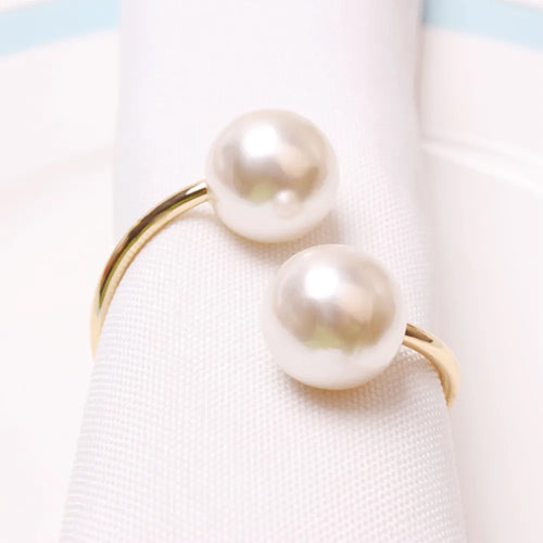 Highlighted Huge Pearl U-Shaped Napkin Holders Rings - 6PCS - The Finishing Touch Decor