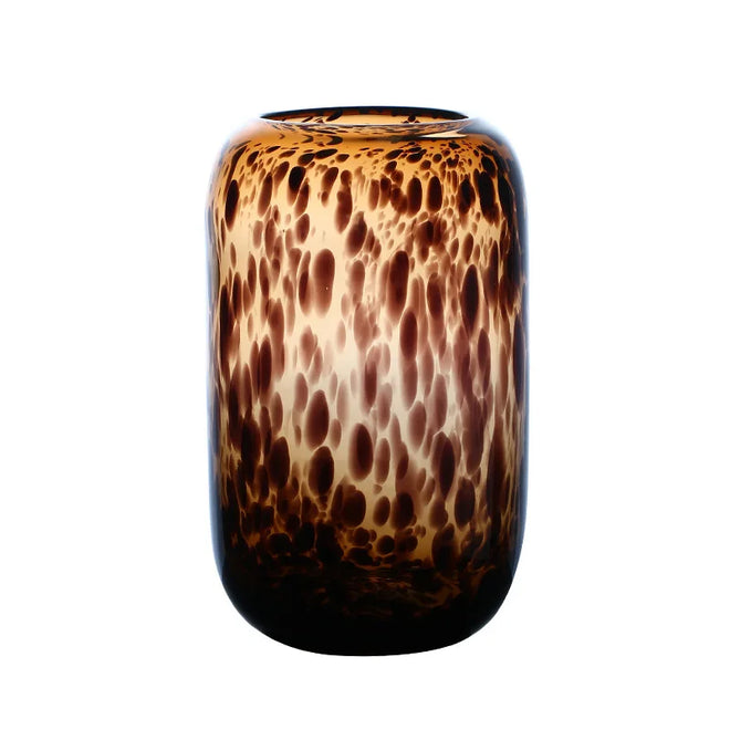 Amber Tortoise Shell Print Glass Vase