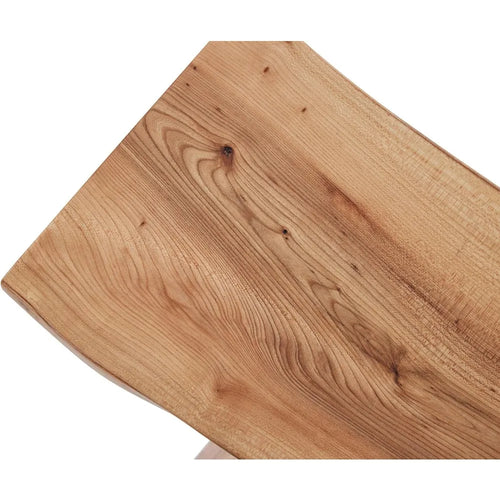 Long Elm Wood Raw Edge Rustic Bench