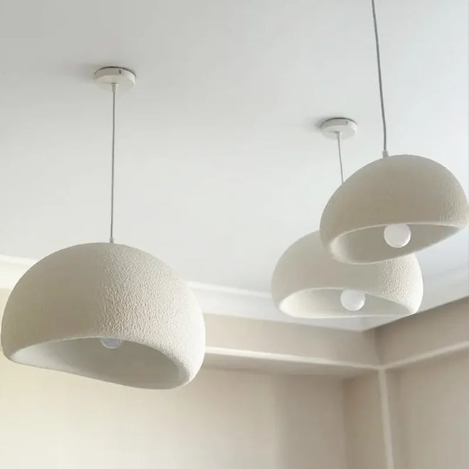 Nordic Dining Room chandelier wabi-sabi E27 oval cap suspension pendant led bedroom living room white home decoration lamp