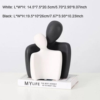 Nestled "Abstract Embrace" Modern Ceramic Figurines - The Finishing Touch Decor