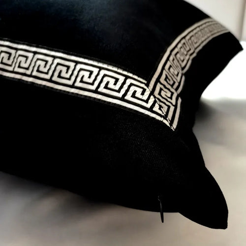 Luxury Velvet Greek Key Pattern Throw Pillow Covers