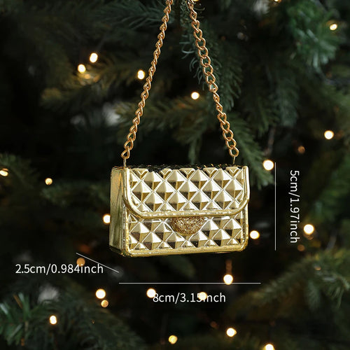 Gold & Sparkle Acrylic Pop Art Christmas Tree Ornaments