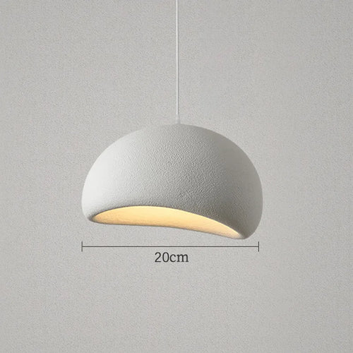 Nordic Dining Room chandelier wabi-sabi E27 oval cap suspension pendant led bedroom living room white home decoration lamp