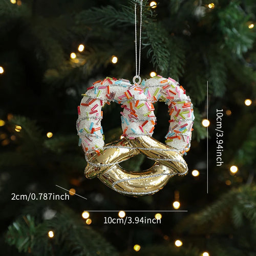 Gold & Sparkle Acrylic Pop Art Christmas Tree Ornaments