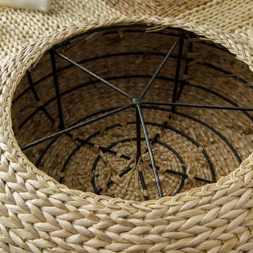 Round Straw Japanese Tatami Pouf Meditation Pillow - The Finishing Touch Decor