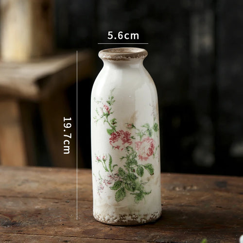 Ceramic Vase for Dining Table, Dried Flowers, Hydroponic, Vintage, Creative, Vintage, Old Home, Gardening Ornaments, Chinese