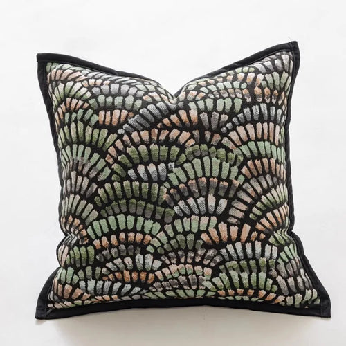 Luxury Retro Green Rolling Forest Throw Pillow Covers