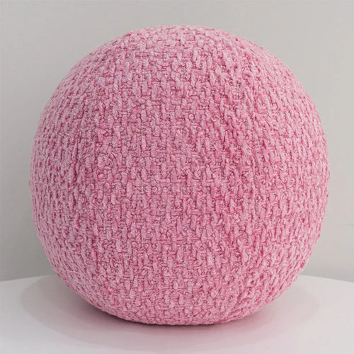 Spherical Pillow Round Cushion Luxury Ball Shaped Solid Color Stuffed Soft Pillow for Sofa Office Waist Rest Throw Pillow Decor