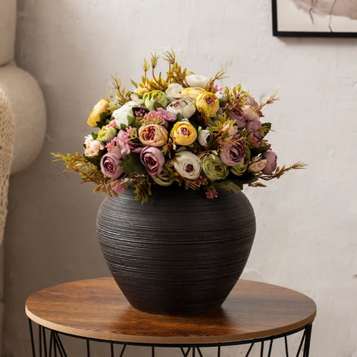 Scandinavian Black Wabi Sabi Jingdezhen Ceramic Vases - The Finishing Touch Decor