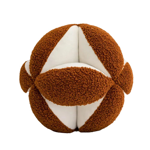 Modern round geometric throw pillow featuring spherical patterns, decorative cushion from The Finishing Touch Decor.