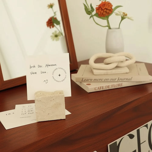 Natural Travertine Stone Business Card Holder