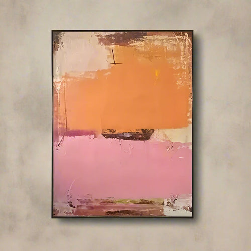 Hand-Painted Textured Painting Abstract Nordic Modern Minimalist Oil Painting Frameless Canvas Wall Art Neutral-Toned Home Decor