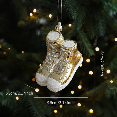 Gold & Sparkle Acrylic Pop Art Christmas Tree Ornaments