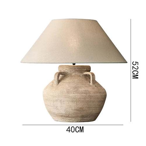 Ivory Ceramic Handled Jug Wabi Sabi Table Lamp - The Finishing Touch Decor
