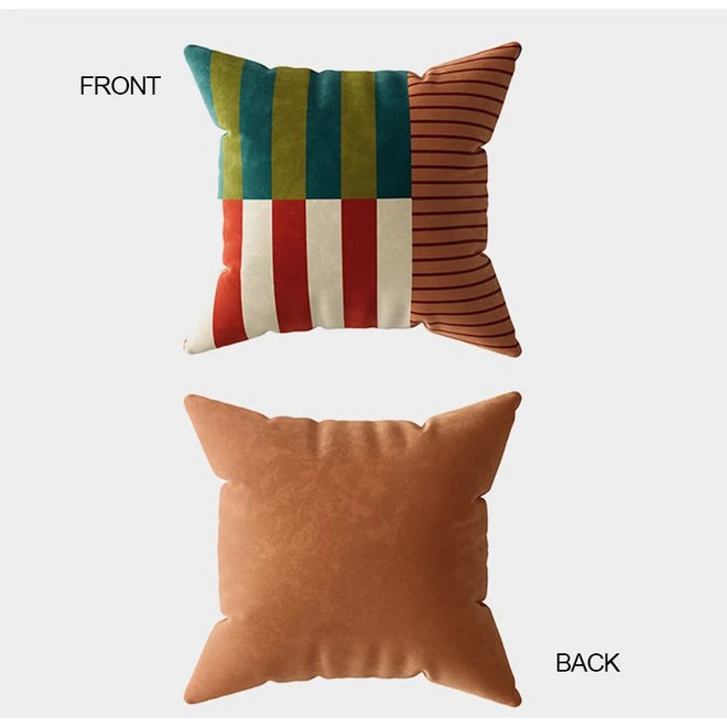 Modern Medieval Stripe Velvet Throw Pillow Cover