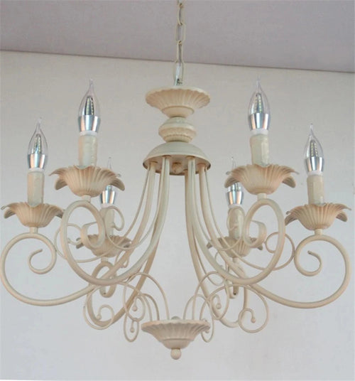 European Wrought Iron Vintage Candelabra Chandelier - The Finishing Touch Decor