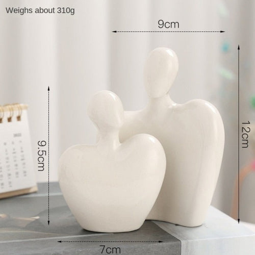 Nestled "Abstract Embrace" Modern Ceramic Figurines - The Finishing Touch Decor