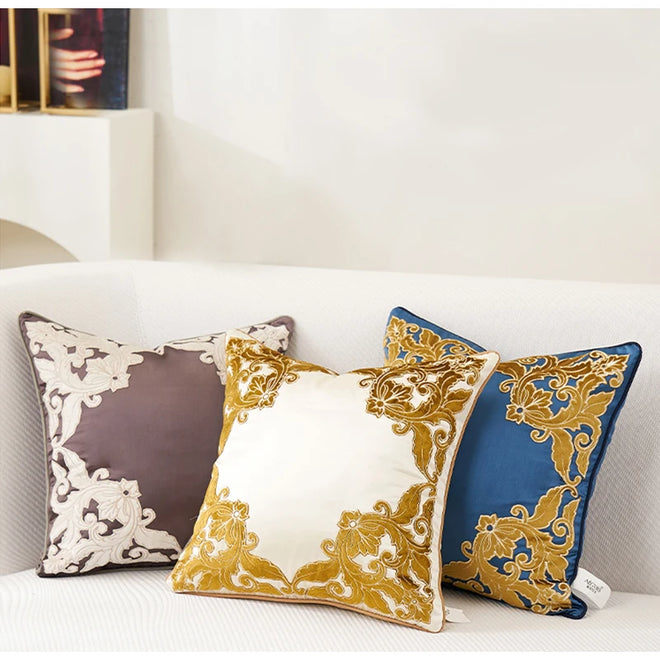 Velvet Embossed Luxury Throw Pillow Cover - The Finishing Touch Decor