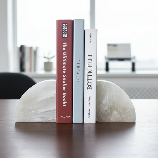 Natural Gypsum Mine White Onyx Bookend