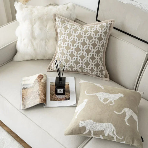 Nordic Light Oatmeal Patterned Throw Pillow Cover - The Finishing Touch Decor