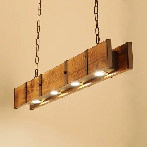 Rustic Wood Beam Farmhouse Vintage Chandelier Pendant Lamp - The Finishing Touch Decor