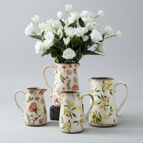 Decorative Retro Farmhouse Cottage Pitcher Vase by The Finishing Touch Decor, featuring a vintage-inspired ceramic design.