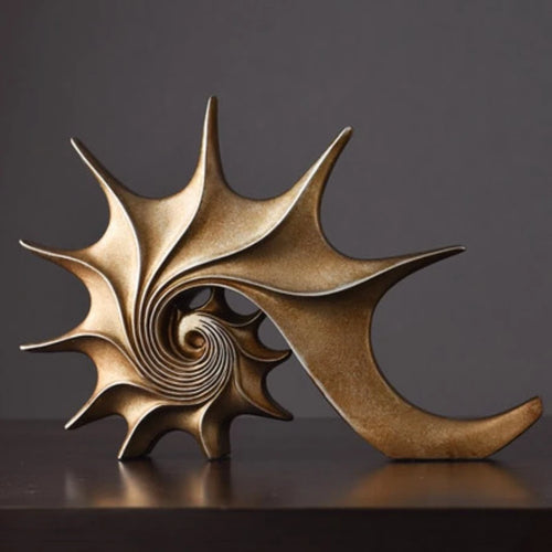 Coastal Bronze or Blue Resin Conch Shell Sculptures - The Finishing Touch Decor