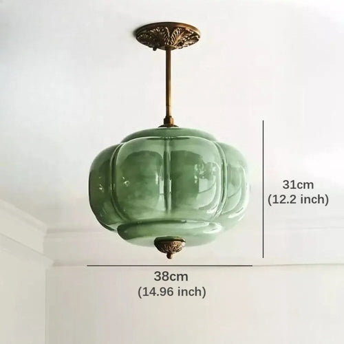 French Retro Glass Pendant Chandelier Lamp